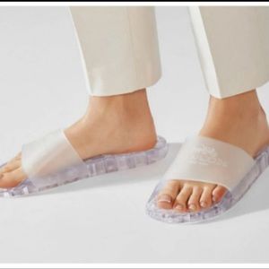 Clear Coach Jelly Slides Sandals. Size 8